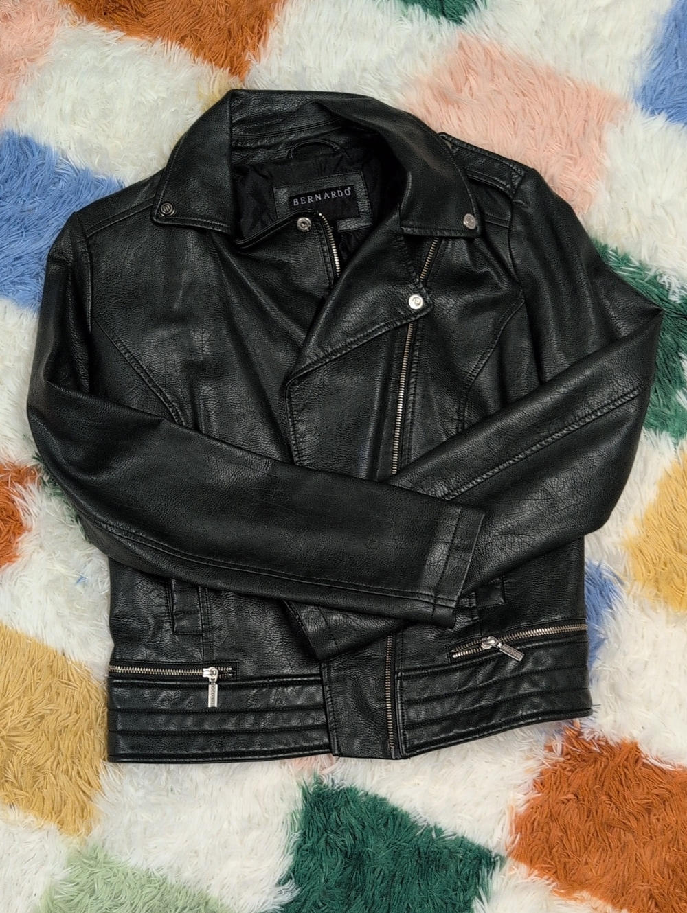 Bernardo Forest Green Asymmetric Moto-Style Jacket for Women